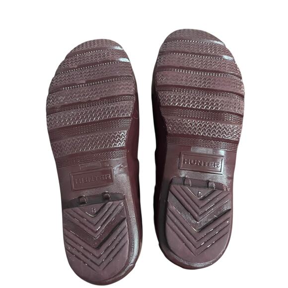 Hunter Burgundy Tall Gloss Rain Boots Size 6 - Picture 6 of 9